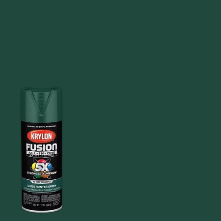 SHORT CUTS Krylon Fusion All-In-One Gloss Hunter Green Paint+Primer Spray Paint 12 oz K02789007